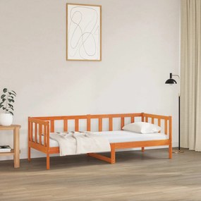 vidaXL Estrutura da Cama com cabeceira Marrom Cera 80 x 200 cm