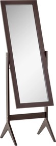 Espelho de pé grande 47 x 46  x 148  cm com inclinação ajustável para roupeiro ou quarto, cor café