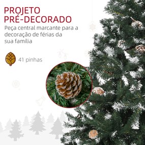 HOMCOM Árvore de Natal Artificial 150cm com 676 Ramas e 41 Pinhas Folh