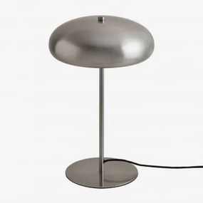 Candeeiro De Mesa Em Ferro Hilma Cinza Cromado - Sklum