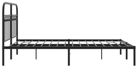 Estrutura de cama com cabeceira 140x190 cm metal preto