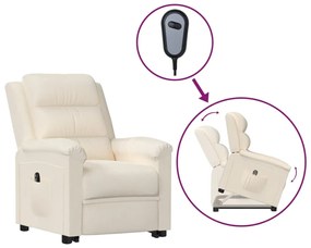 vidaXL Poltrona elevatória veludo cor creme