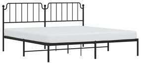 Estrutura de cama com cabeceira 193x203 cm metal preto