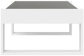 Mesa de centro luzes LED Infinity 90x53x30 cm branco