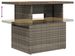 Conjunto de Sofás de Jardim vidaXL com Almofadas Cinza Rattan Poliéste
