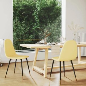 vidaXL Cadeiras de jantar 2 pcs tecido amarelo mostarda