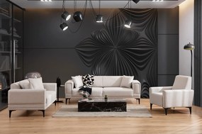 Sofá-Cama de 3 Lugares Horizon – Ecru – 215x85x77 cm
