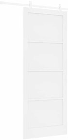 Porta Deslizante vidaXL com Conjunto de Ferragens Branca 93x232 cm Mad