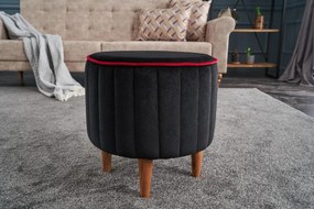 **** Pouffe Lindy – Anthracite &amp; Rosa – 40x40x40 cm

**