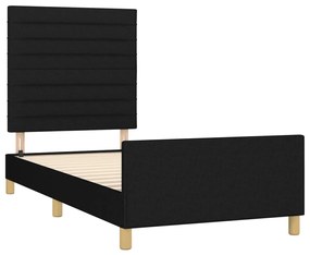 Estrutura de cama sem colchão 90x190 cm tecido preto