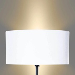 Vloerlamp wit met ovale linnen kap wit 50cm - Simplo Moderno,Clássico / Antigo