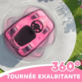 Carro de choque infantil de 6 V, rotação de 360°, música, buzina, arranque suave, 2,5 km/h, para crianças dos 2 aos 4 anos, 74 x 53 x 48 cm, rosa