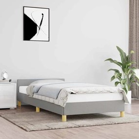 Estrutura de cama sem colchão 80x200 cm tecido cinzento-claro