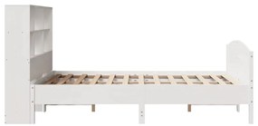 Cama com estante sem colchão 120x200 cm pinho maciço branco