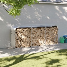 vidaXL Suporte de lenha 234x45x100 cm aço galvanizado prateado