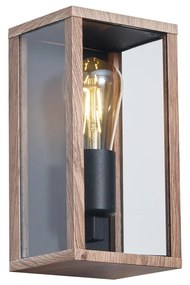 Candeeiro de parede industrial impressão de madeira 26 cm IP44 - Charlois