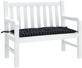 Almofadão p/ banco jardim 100x50x7cm tecido oxford xadrez preto