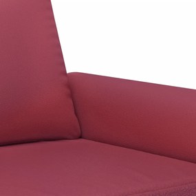 Sofá de 2 lugares 140 cm couro artificial vermelho tinto