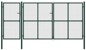 vidaXL Portão de jardim 400x175 cm aço verde