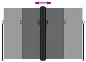 Toldo lateral retrátil 220x600 cm preto
