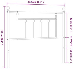 Cabeceira de cama 107 cm metal branco