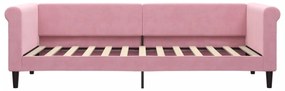 Sofá-cama com colchão 80x200 cm veludo rosa