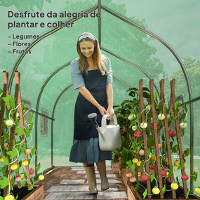 Estufa tipo Túnel 3x2x2 m Estufa de Exterior com 6 Janelas de Malha e