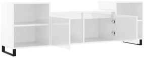 Móvel de TV 160x35x55 cm derivados de madeira branco brilhante