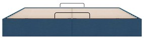 Estrutura de cama otomana sem colchão tecido azul 180x200 cm