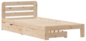 Cama sem colchão 75x190 cm madeira de pinho maciça