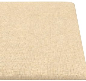 Painel de parede 12 pcs 90x15 cm tecido 1,62 m² cor creme