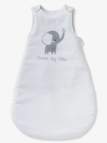 Agora -20% | Saco para bebé sem mangas, tema Elefantezinho branco claro liso com motivo