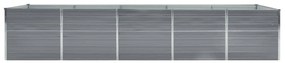 Canteiro elevado jardim aço galvanizado 400x80x45 cm cinzento