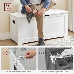 Banco sapateira com espaço de arrumação estilo campestre 40 x 100 x 46 cm Branco