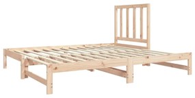 Estrutura sofá-cama de puxar 2x(90x190) cm pinho maciço