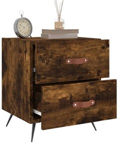 Mesa de cabeceira 2 pcs derivados de madeira carvalho fumado