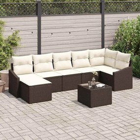 vidaXL Conjunto de Sofá Jardim de 7 Peças com Almofadas Cinza Rattan Poliéster