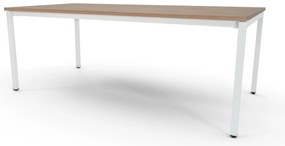 Mesa de Reunião 2400x1200mm - Alfa Branco/Cerejeira Chocolate