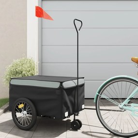 vidaXL Reboque para bicicleta 45 kg ferro preto e cinza