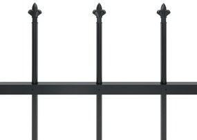 Cerca jardim com topo em lanças 11,9x0,8 m aço preto
