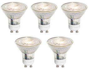 Conjunto de 5 lâmpadas LED GU10 50mm reguláveis em 3 níveis de Kelvin transparente 4,9W 450 lm 2000-2700K