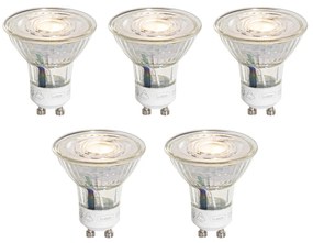 Conjunto de 5 Lâmpadas LED GU10 50mm reguláveis em 3 passos Kelvin Brilhantes 4.9W 450 lm 2000-2700K