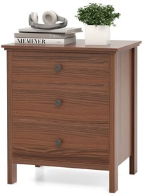 Mesinha de cabeceira com 3 gavetas 56 x 45 x 66 cm cor nogueira