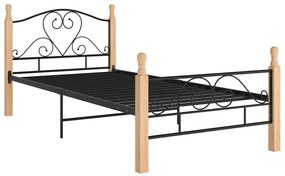 Estrutura de cama 100x200 cm metal preto