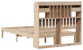Cama com estante sem colchão 135x190 cm pinho maciço
