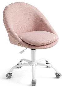 Cadeira de escritório mistura de algodão/linho, regulável em altura Rosa