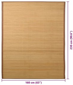 Tapete de bambu 160x230 cm castanho