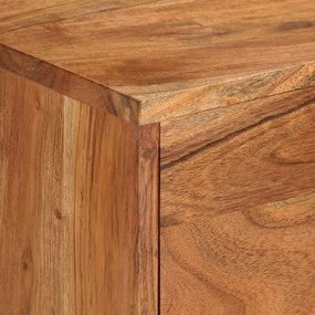 Móvel TV 110x30x50 madeira acácia maciça castanho mel e cinza