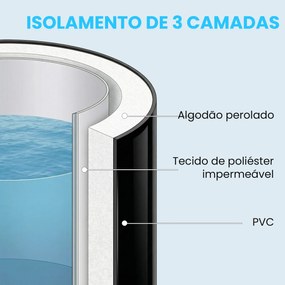 Banheira de Gelo 280L Insuflável Portátil para Recuperação de Atletas com Tampa e Bomba Ø78x71 cm