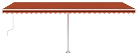 Toldo automático independente 600x350 cm laranja e castanho